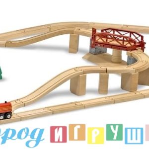 "Железная дорога" Н-р деревянный с вращающимся мостом